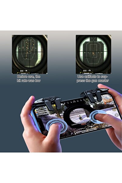 erorex Game Controller Trigger 4 Buttons Pubg Mobile Controller 6 Finger Support Ios Android Most Phones