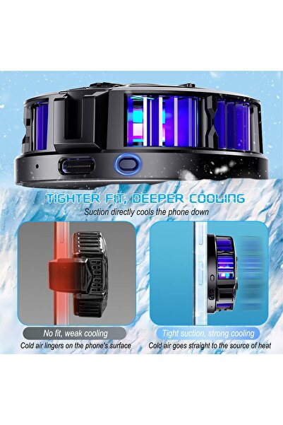 erorex Mobile Cooler Semiconductor Real Time Temperature Display Color Cycle Cell Semiconductor Phone