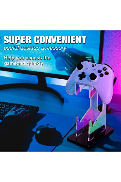 erorex Iridescent Acrylic 2 Tier Universal Game Controller Headset Holder Stand Ps5 Xbox One Switch