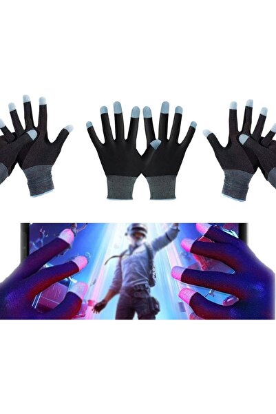 erorex Qqej Anti Sweat Breathable Touch Gaming Gloves Set Silver Fiber Material Mobile Game Controllers