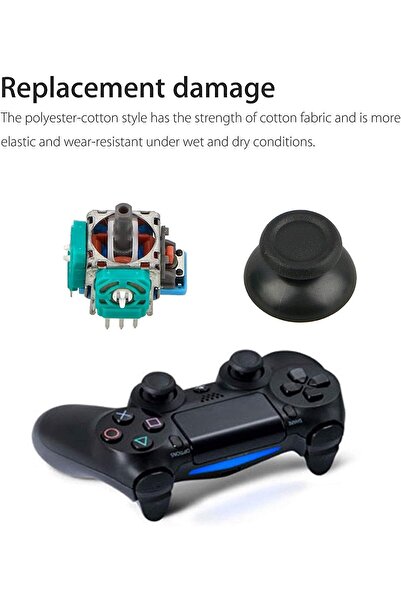 erorex مجموعة استبدال عصي التحكم التناظرية لجهاز PS4، قطعتين، عصا تحكم لاسلكية ثلاثية الأبعاد، هزاز وحدة تحكم، قطعتين