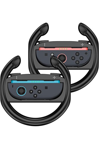 erorex 2 Pack Steering Wheels Compatible With Nintendo Switch 2 Joycon Wheel For Racing Games Black