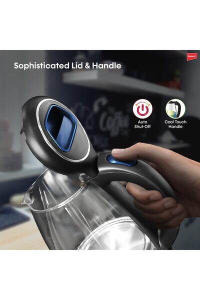 erorex St 1802 Glass Electric Kettle 1.8L Capacity, 1500W Power, Automatic Switch-Off, Power Indicator