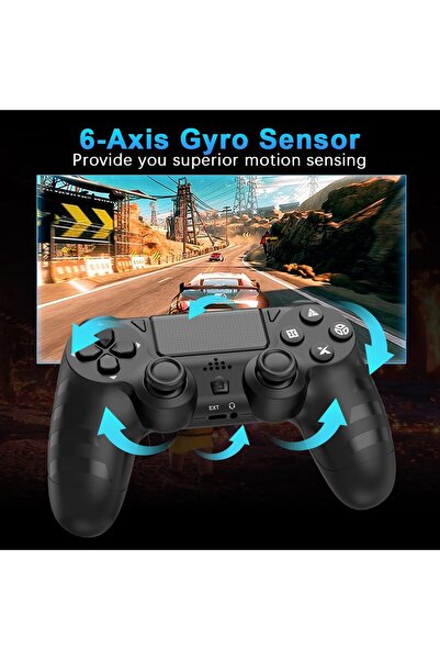 erorex وحدة تحكم لاسلكية لأجهزة بلاي ستيشن 4/برو/سليم والكمبيوتر الشخصي - بطارية 1000 مللي أمبير/ساعة، مستشعر حركة 6 محاور، مقبس صوت