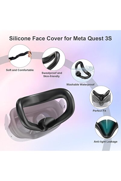 erorex Silicone Cover Set Compatible Meta Quest 3S Silicone Face Cover Set Vr Shell Cover Touch Controller
