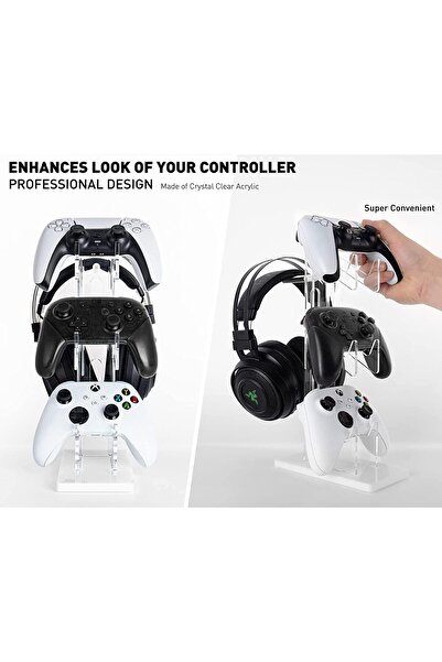 erorex Universal 3 Tier Controller Holder Headset Stand Ps5 Ps4 Xbox One Switch Steam Controller Stand