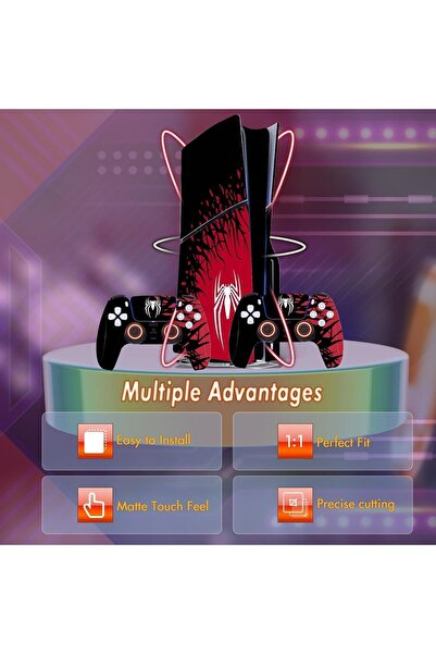 erorex Skin Playstation 5 Slim Disc Version Sticker Ps5 Vinyl Decal Cover Playstation 5 Controller Full