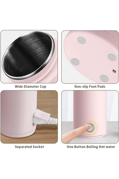 erorex Portable Electric Kettle, 400Ml Compact Travel Kettle Auto Shut-Off Boil Dry Protection, Fast