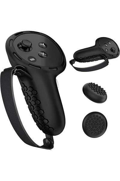 erorex مقابض التحكم Meta Quest 3 غطاء سيليكون مريح وأشرطة يد وغطاء عصا التحكم Oculus Quest