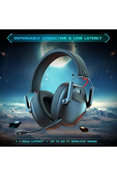 erorex 2.4Ghz Wireless Gaming Headset Pc Ps5 Ps4 Mac Gaming Headphones Microphone Bluetooth 5.3 Headset