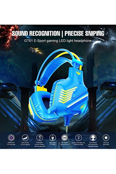 erorex Headphone Covers Ear Games Led Light Sports Headphone Microphone Control Volume Playstation 4