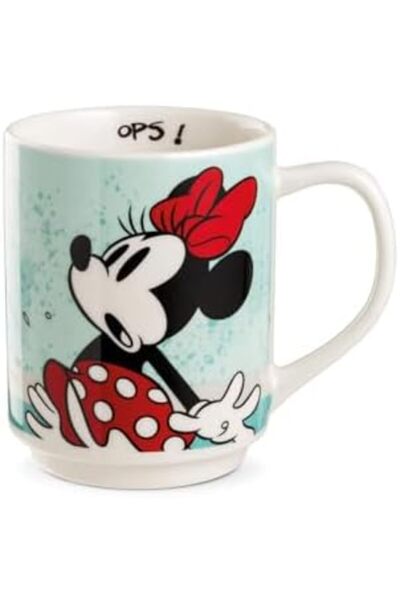 EGAN Minnie Mouse Stackable Mug 350ml – Porcelain Coffee Cup | “Minnie I Am” Collection | Blue