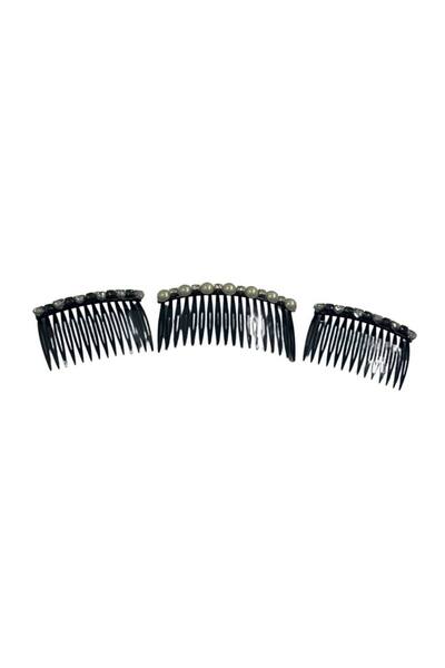ZAYA 3-Piece Elegant Black Latch Wire Hair Clip Set
