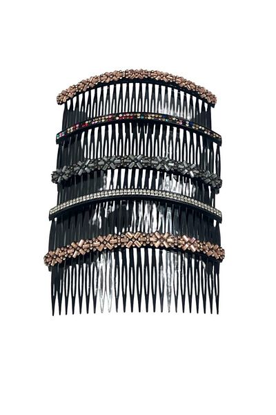 ZAYA 5-Piece Elegant Black Latch Wire Hair Clip Set