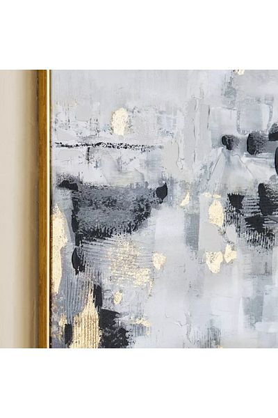 Home Box Vivid Framed 60% Hand Painted Abstract Canvas Art with Stretcher - 80x80 cm