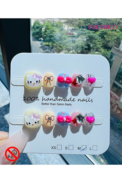 Youtrico Kids Press-on Nails - 100% Handmade Non-Toxic Safe for Ages 3+ Cute ...