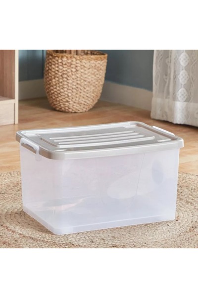 Home Box Juana Multipurpose Transparent Storage Box with Wheels and Lockable Lid - 32 L