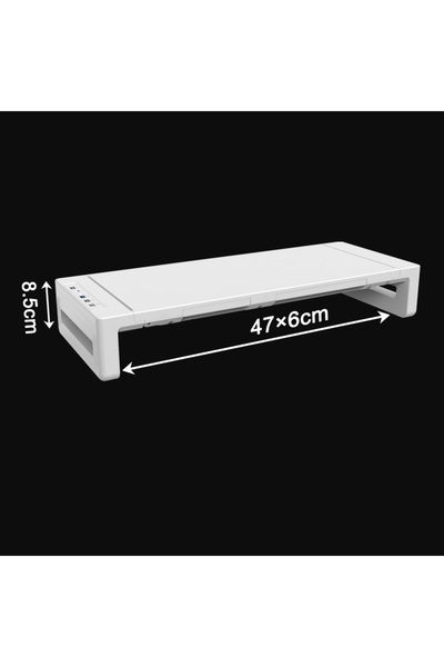 choice2 White Monitor Stand Riser, With USB3.0 Foldable, Height Adjustable Computer Stand, Desk Shelf Riser