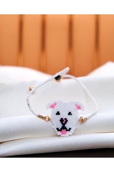 Miniklisi White Dog Bracelet Miyuki