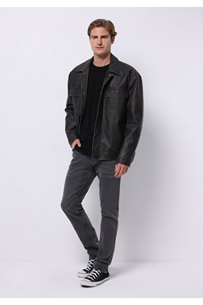 Colin's Slim Fit Erkek Siyah Mont Pu