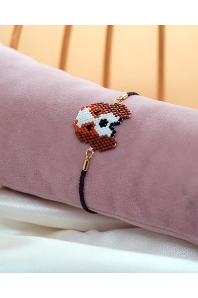 Miniklisi Spaniel Brown Eared Foam Bracelet + Earrings Miyuki