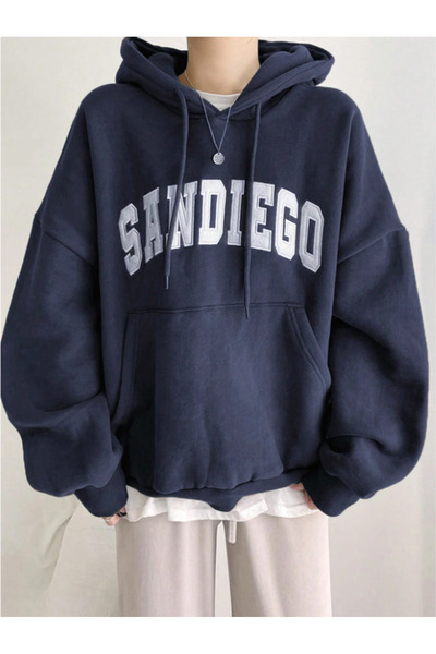 Revasser Unisex Erkek/Kadın SANDIEGO Renkli Özel Baskılı Pamuklu Oversize Kap...