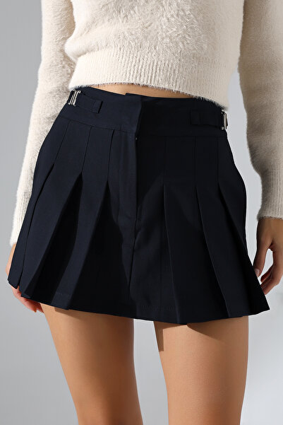 Lavinza Pileli Kolej Şort Etek