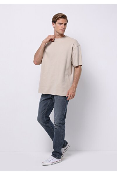 Colin's Ανδρικό μπλουζάκι με κοντό μανίκι με στρογγυλή λαιμόκοψη, μονόχρωμο, oversize