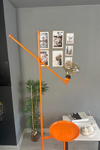 Bamyum Melk Turuncu Gövde Bal Rengi Cam Lambader Tepsili Makas Gövde Lambader Modern Oturma Odası