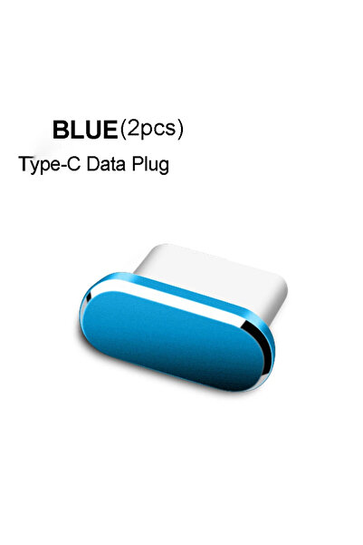 Choice8 قطعتان من سدادات الغبار المعدنية الزرقاء من النوع C لحماية الهاتف الم...