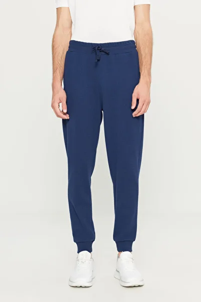 AC&Co / Altınyıldız Classics Ανδρικό παντελόνι με μπλέ Navy βαμβακερό τυπικό μέγεθος με μοτίβο μέσης με πλαϊνές τσέπες