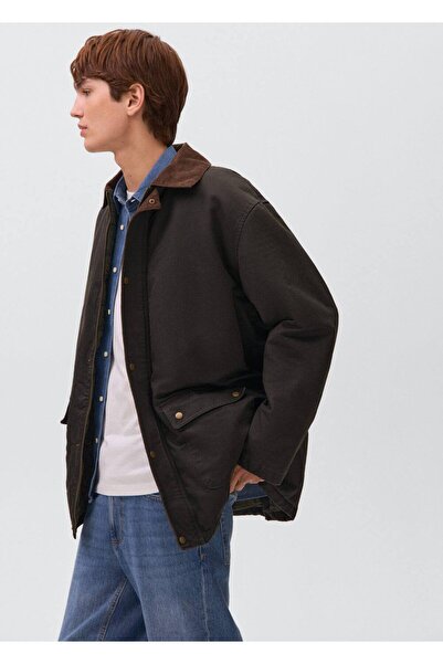 Mango Teen Kontrast yakalı parka