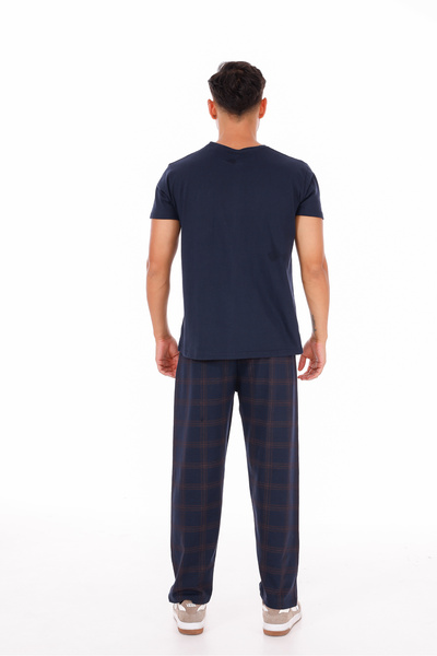 Pijamasoft Men's Plaid Printed Cotton Short Sleeve Summer Pajamas Set