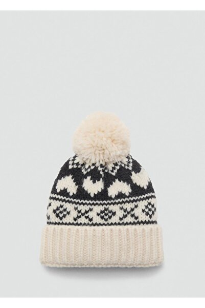 MANGO Kids Ponponlu triko şapka