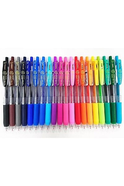 Zebra Sarasa Clip Rapid Dry Ink Gel Retractable Pen 0.7mm 20 Colors Set with Original Vinyl Pen Case