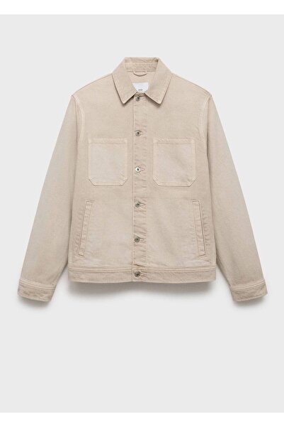 MANGO Man Kürk yakalı denim mont