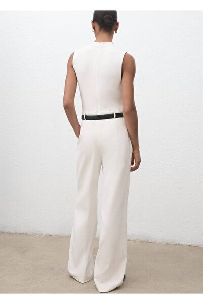 MANGO Woman Kombine kumaş kemerli tulum