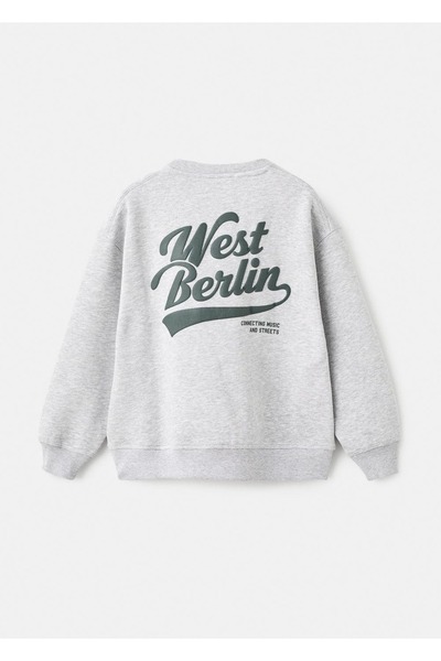 MANGO Kids Desenli pamuklu sweatshirt