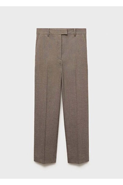 MANGO Woman Diplomatik çizgili dar kesim crop pantolon