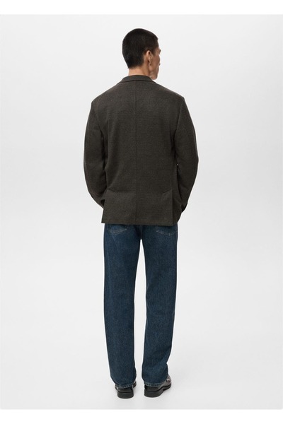 MANGO Man Slim fit mikro kareli blazer ceket