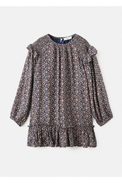 MANGO Kids Volanlı desenli elbise