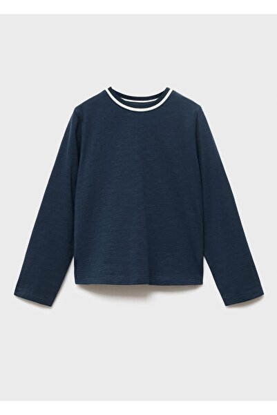 MANGO Kids Kontrast yakalı tişört