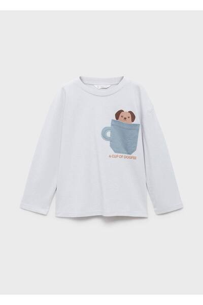 MANGO Baby Göğüs cepli desenli tişört