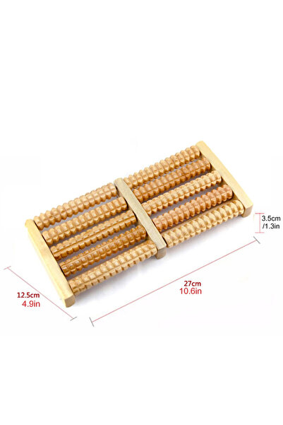Choice1 2 بكرة تدليك القدم الخشبية ريفليكسولوجي للعناية بالصحة واللياقة البدنية والتوتر مدلك القدمين ملون ماس.