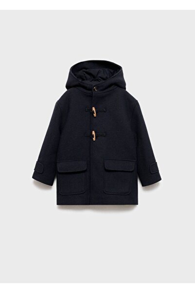 MANGO Baby Kapüşonlu yün palto