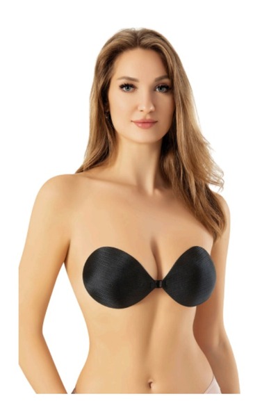 F.K KADIN KENDİNDEN YAPIŞKANLI ASKISIZ ÇİFT DOLGULU TOPARLAYTICI SÜTYEN