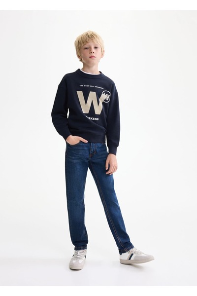 MANGO Kids Desenli pamuklu sweatshirt