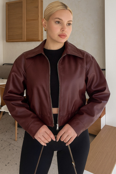çerme New Season Bomber Leather Jacket