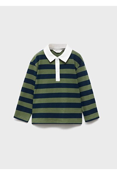 MANGO Baby Tricou polo din bumbac cu dungi