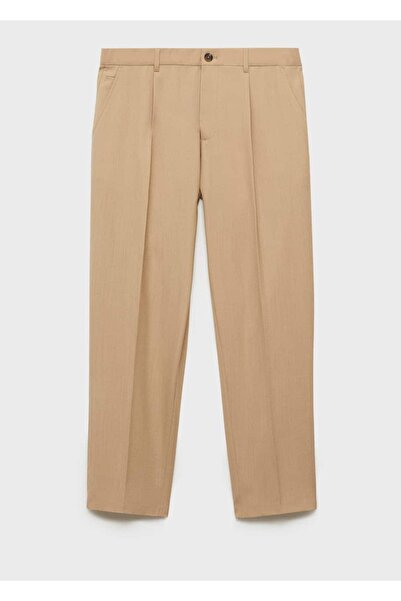 MANGO Man Pensli slim fit soğuk yün pantolon